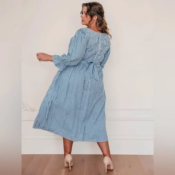 Leah Ryder x JessaKae Blue Gingham Dress Size 3X